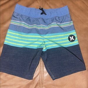 Hurley Blue and Green Striped Boardshorts